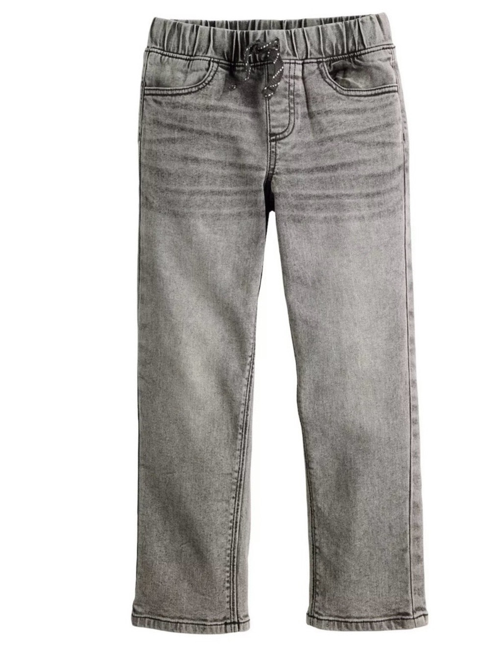 Vintage Wash Drawstring Jeans